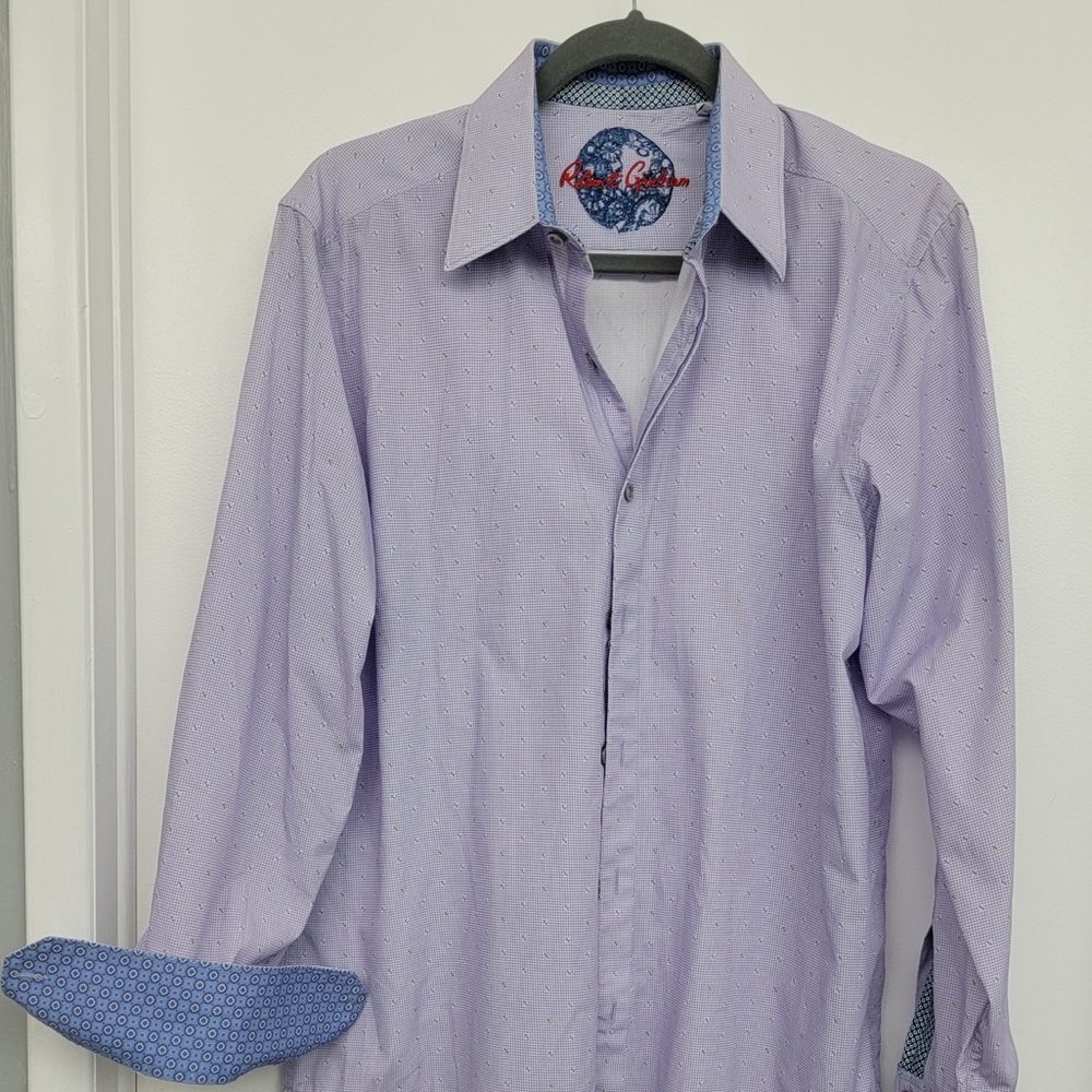 Robert Graham Men's light purple and Blue Shirt M